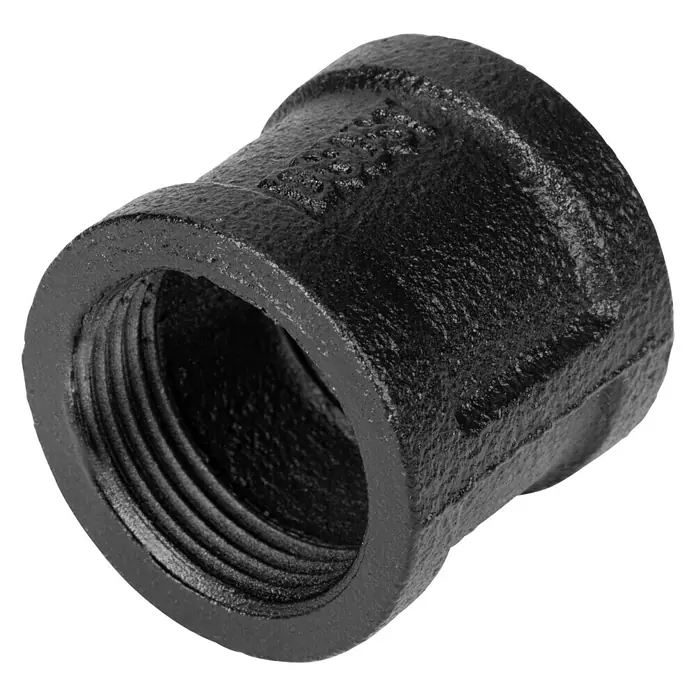 Walteco Rusticline Doppelmuffe Tube - Stahl, Schwarz - Diagonale Ansicht