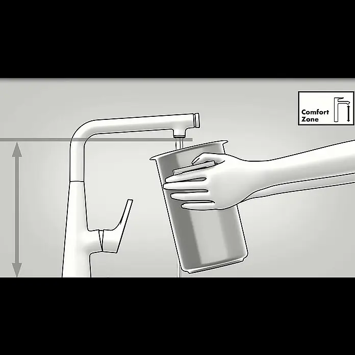 Hansgrohe Spültischarmatur Logis 120 - Chrom, Glänzend, Hoher Auslauf - Comfort Zone