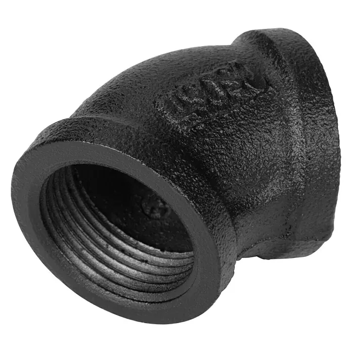 Walteco Rusticline Schraubwinkel Tube - Stahl, Schwarz, Winkel: 45 ° - Diagonale Ansicht
