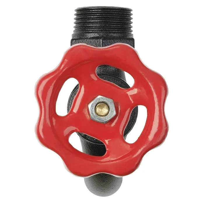 Walteco Rusticline Kugelauslaufhahn - Stahl, Schwarz - Vorderansicht