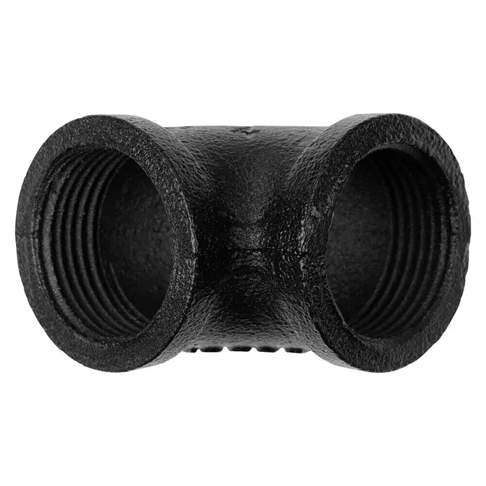 Walteco Rusticline Schraubwinkel Tube - Stahl, Schwarz, Winkel: 90 ° - Vorderansicht