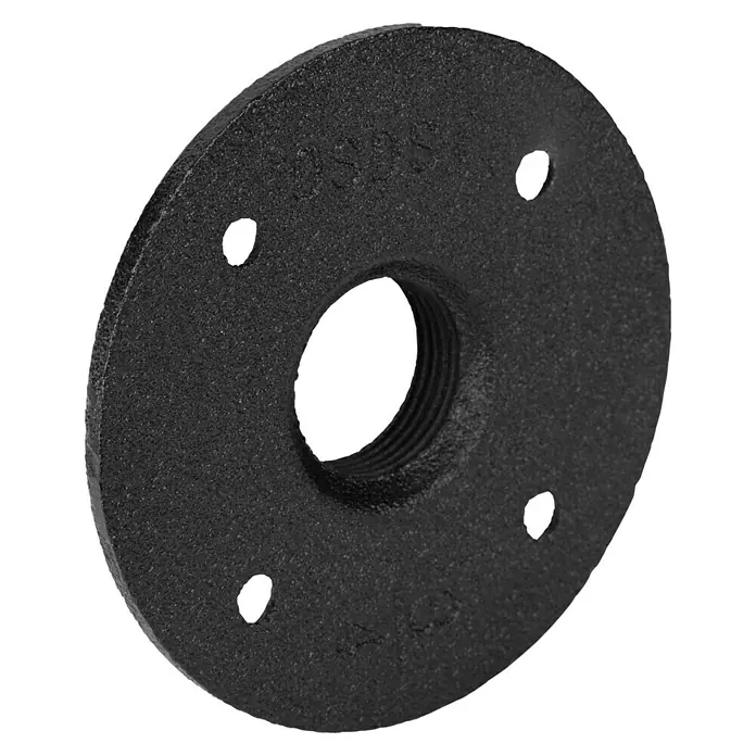 Walteco Rusticline Flanschplatte Tube - Durchmesser: 85 mm, Stahl, Schwarz - Diagonale Ansicht