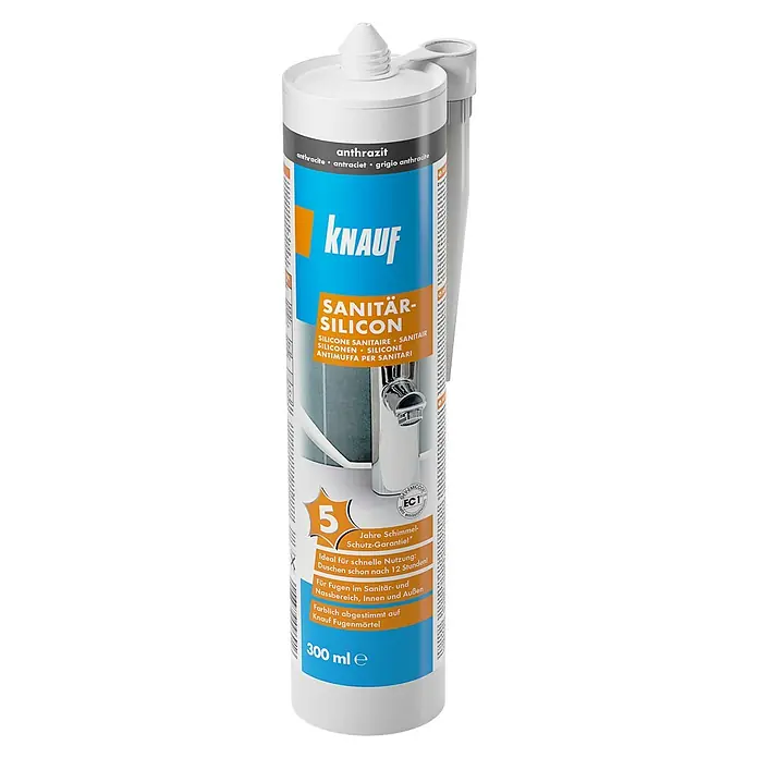 Knauf Sanitär-Silikon - Anthrazit, 300 ml - Vorderansicht