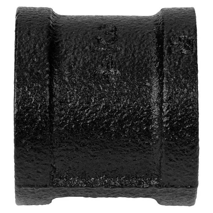 Walteco Rusticline Doppelmuffe Tube - Stahl, Schwarz - Vorderansicht