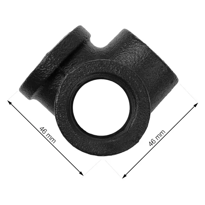 Walteco Rusticline T-Y-Stück Tube - Stahl, Schwarz - Skizze