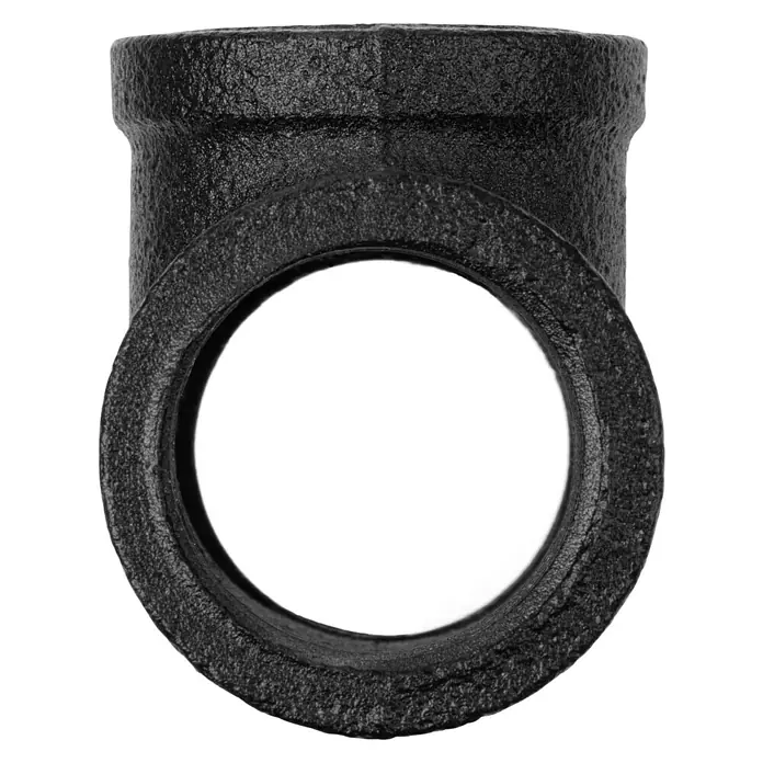 Walteco Rusticline T-Stück Tube - Stahl, Schwarz - Vorderansicht