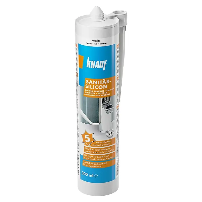 Knauf Sanitär-Silikon - Weiß, 300 ml - Vorderansicht
