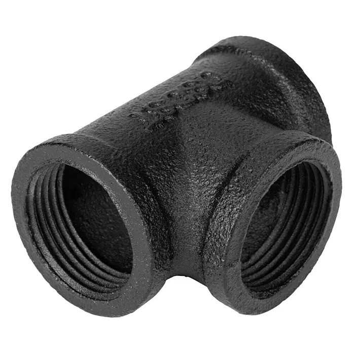 Walteco Rusticline T-Stück Tube - Stahl, Schwarz - Diagonale Ansicht