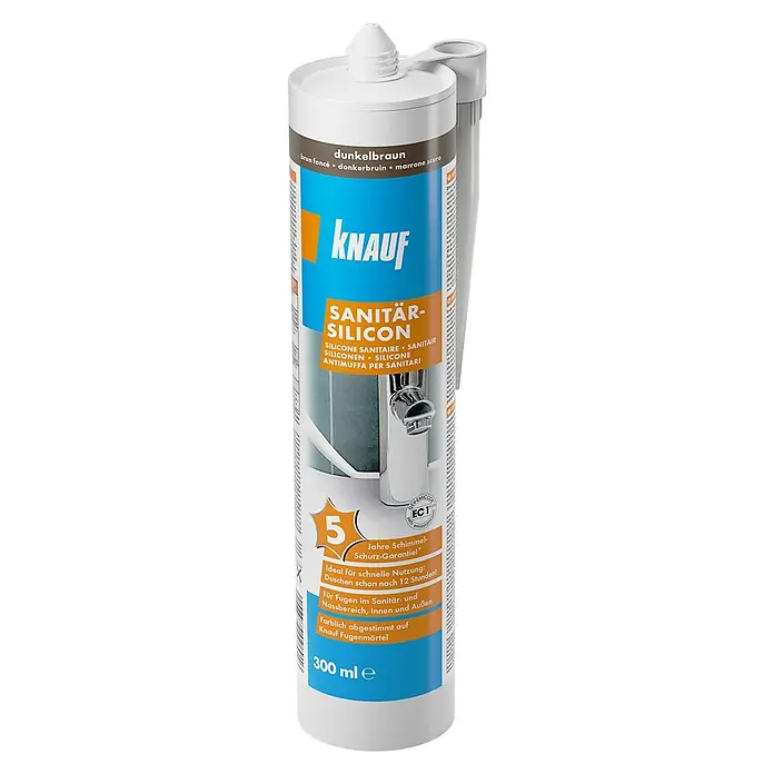Knauf Sanitär-Silikon - Dunkelbraun, 300 ml - Vorderansicht