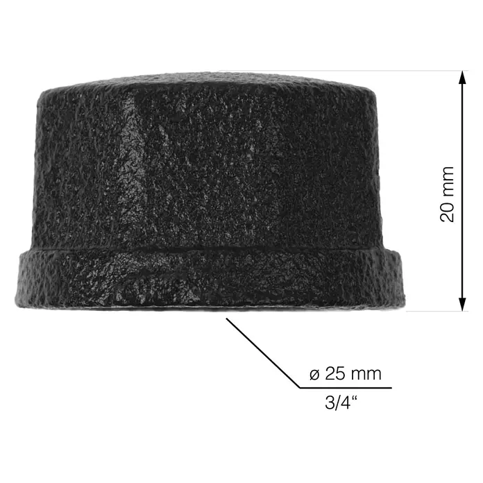 Walteco Rusticline Schraubkappen Tube - Stahl, Schwarz - Skizze