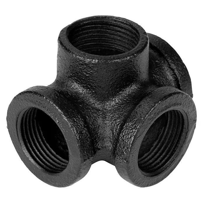 Walteco Rusticline T-Y-Stück Tube - Stahl, Schwarz - Diagonale Ansicht