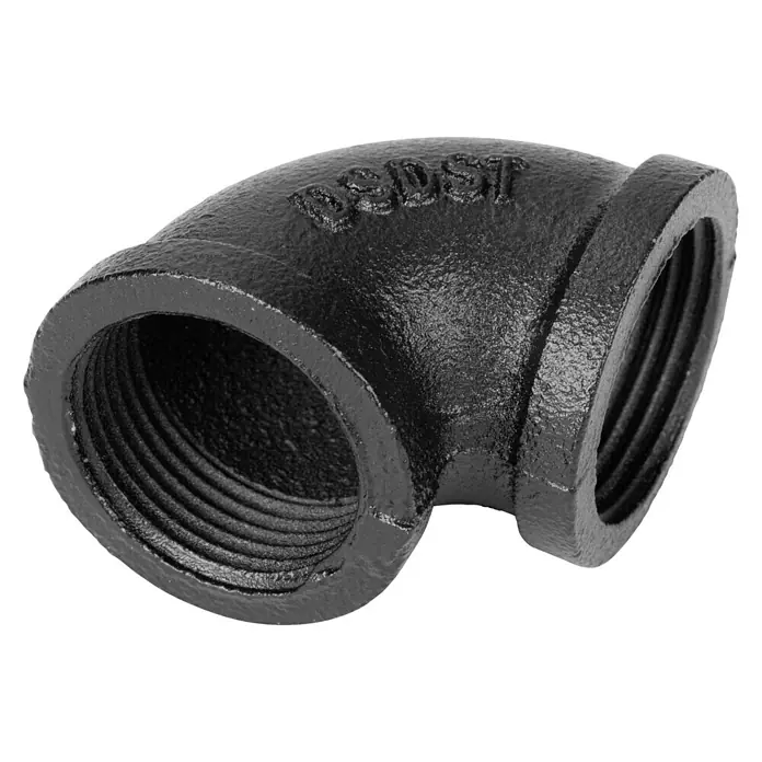 Walteco Rusticline Schraubwinkel Tube - Stahl, Schwarz, Winkel: 90 ° - Diagonale Ansicht