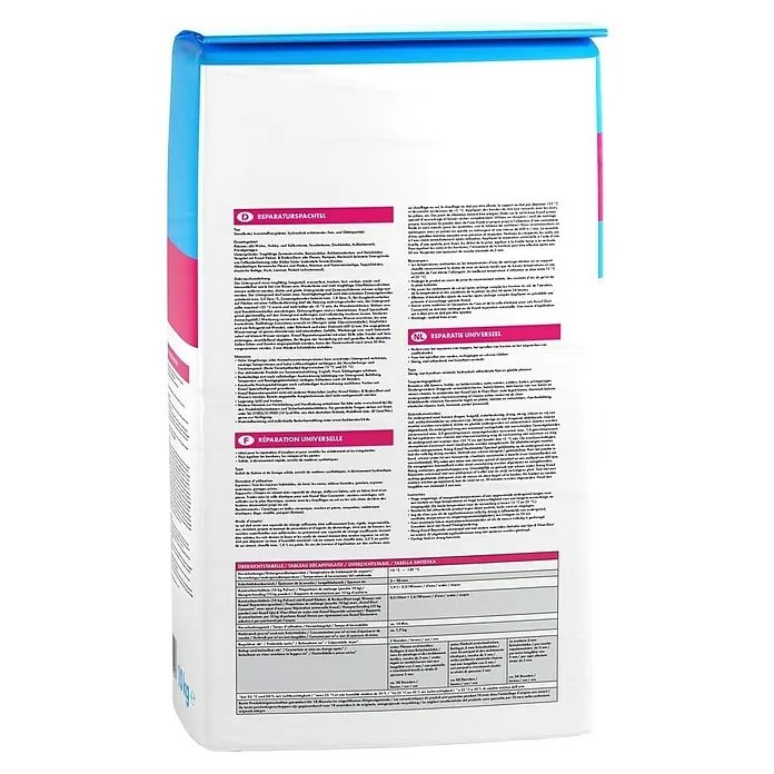 Knauf Reparaturspachtel - 10 kg, Schichtdicke: 3 - 50 mm - Rückansicht