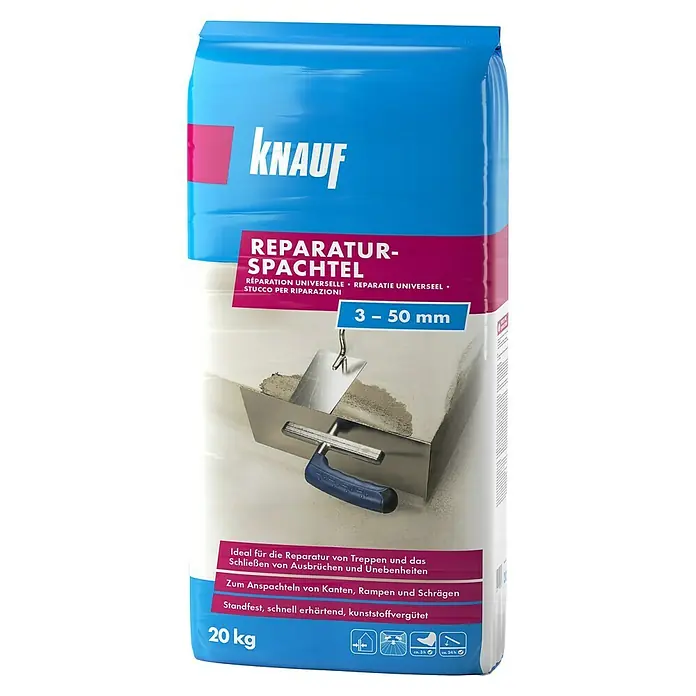 Knauf Reparaturspachtel - 20 kg, Schichtdicke: 3 - 50 mm - Vorderansicht