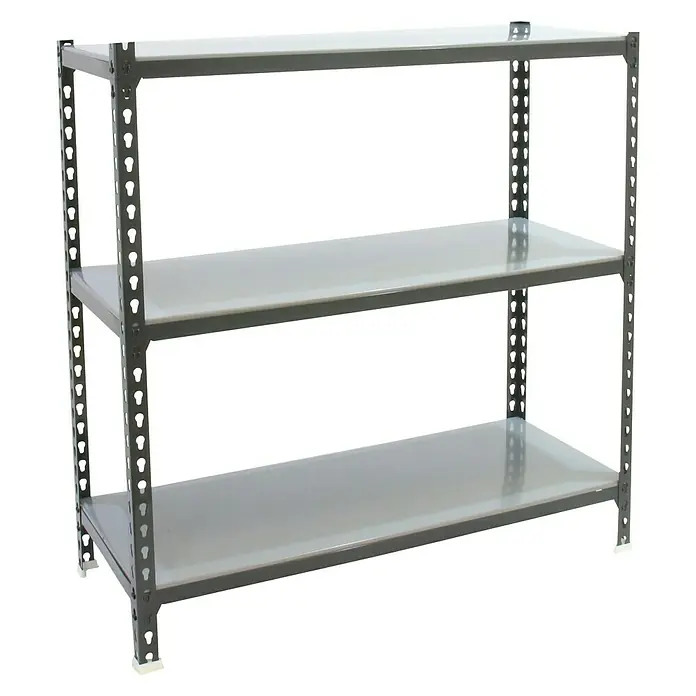 Simonrack Simonclick Metallregal Mega - L x B x H: 40 x 120 x 90 cm, Traglast: 180 kg/Boden, Anzahl Böden: 3 Stk., Stecken, Anthrazit/Silber - Diagonale Ansicht