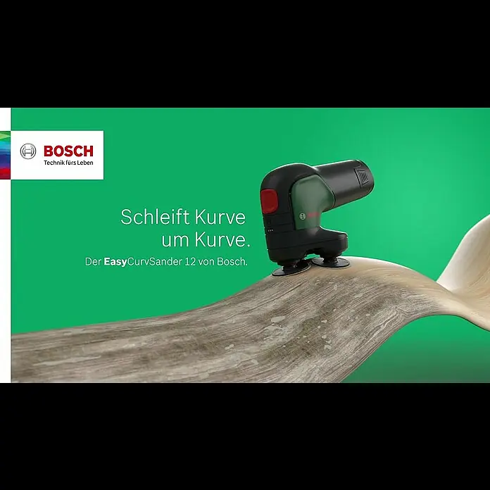 Bosch Akku-Tellerschleifer EasyCurvSander 12 - 12 V, 1 Akku, 2 Ah, Leerlaufschwingzahl: 800 U/min - 1.800 U/min - Akku Schleifer und Polierer EasyCurvSander 12 von Bosch