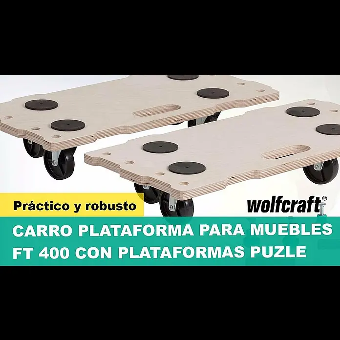 Wolfcraft Base con ruedas FT400 - L x An x Al: 590 x 290 x 120 mm, Capacidad de carga: 400 kg - FT400