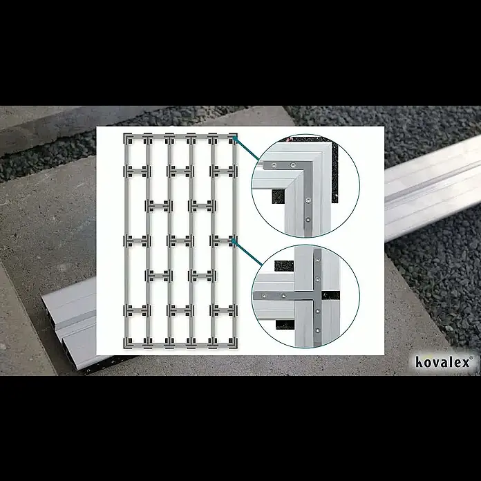 Kovalex Alu-Unterkonstruktion - Geeignet für: WPC-Terrassendielen, 250 x 6,2 x 1,2 cm, Aluminium - Kovalex® Alu-Unterkonstruktion