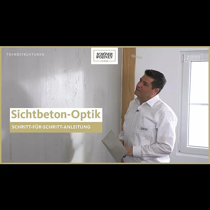 SCHÖNER WOHNEN-Farbe Trendstruktur Wandfarbe Grundfarbe - Sichtbeton-Optik, 2,5 l, Grau, Matt - SCHÖNER WOHNEN Trendstruktur Sichtbeton-Optik │ Industrieller Charme