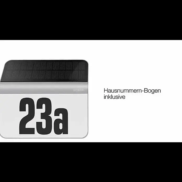 Steinel XSolar Solar-Hausnummer LH-N - 0,03 W, Edelstahl, IP44, Anthrazit - Außenleuchte | LED-Hausnummern-Leuchte XSolar LH-N | STEINEL DIY