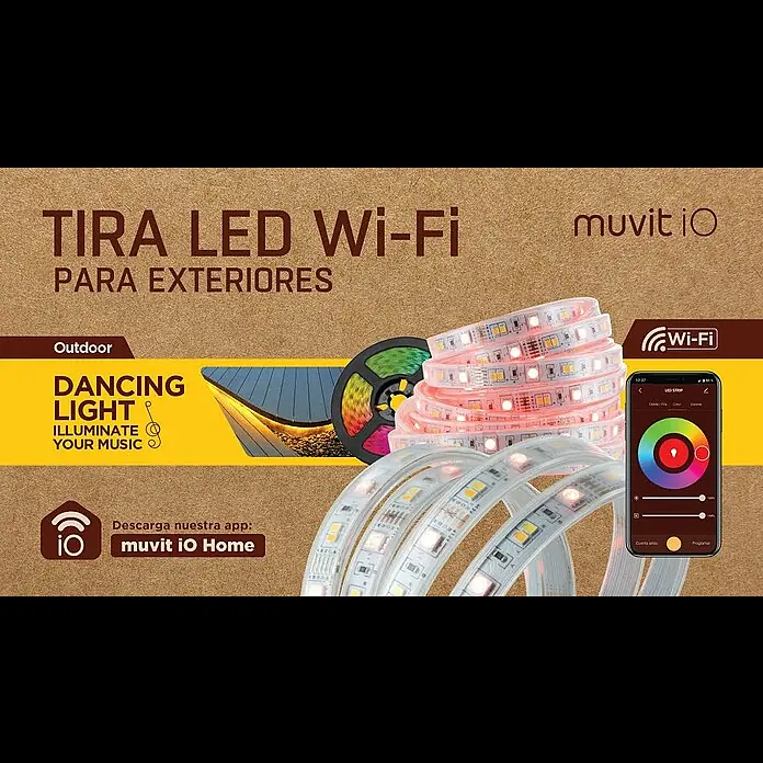Muvit iO Tira LED inteligente WiFi RGB+CCT - Largo: 5 m, RGB, Para exterior - Tira LED outdoor
