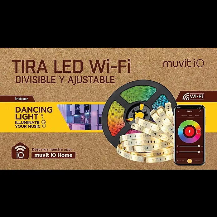 Muvit iO Tira LED inteligente WiFi RGB+CCT - Largo: 5 m, RGB, Para interior - Tira LED