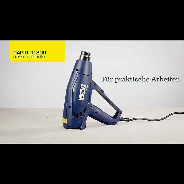 Rapid Heißluftgebläse R1800 - 1.800 W, Temperaturbereich: 300 °C - 550 °C - Rapid R1800 Heißluftgebläse - DE