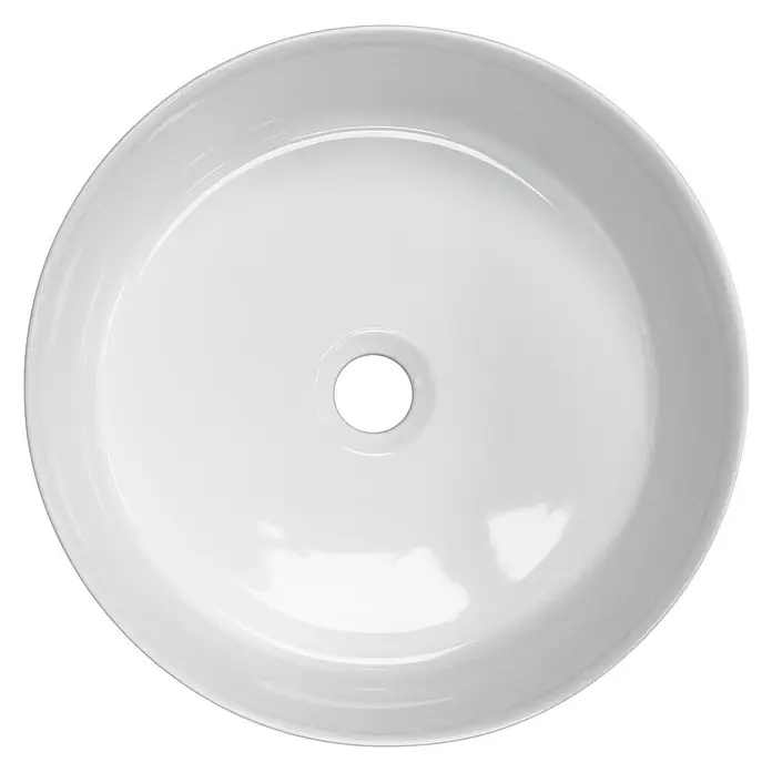 Lavabo de sobremesa Rund - 36 x 36 cm, Sin desbordamiento, Blanco - Vista superior