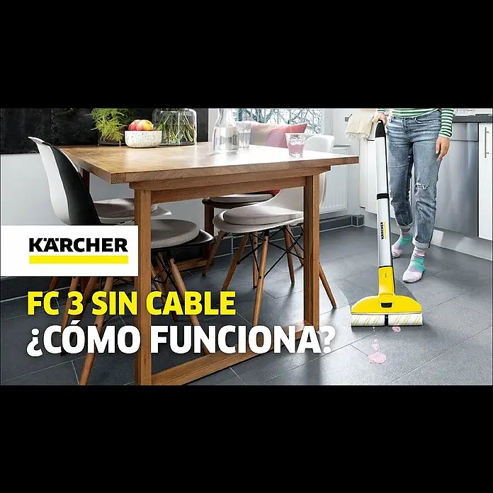 Kärcher Fregadora de suelos de batería FC 3 Cordless - Funcionamiento con batería, Rendimiento por unidad de superficie: 60 m²/carga de la batería, Anchura de trabajo: 300 mm - FC 3 Sin Cables