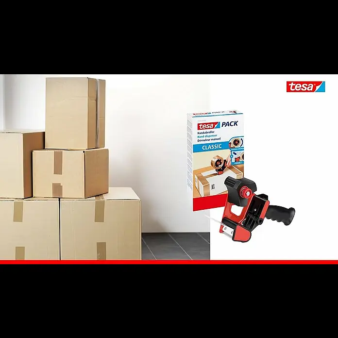 Tesa Pack Handabroller Classic - Geeignet für: Paketklebebänder bis 50 mm Breite - tesapack Handabroller CLASSIC