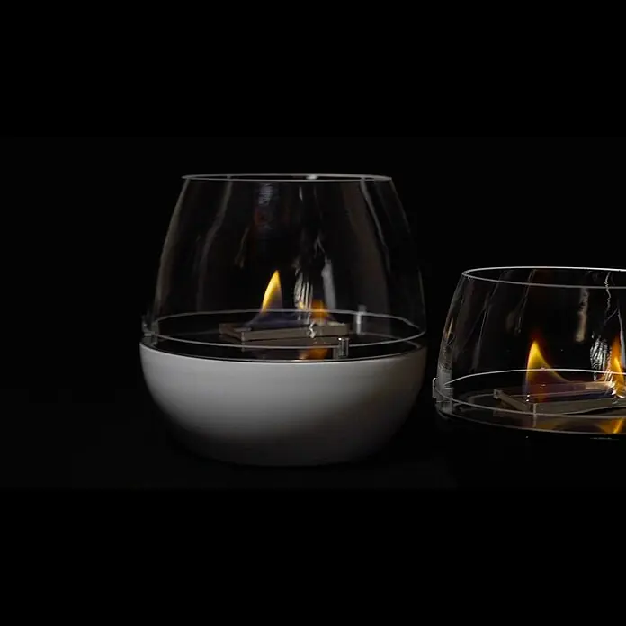 Tenderflame Tischfeuer Cafe Alu - Ø x H: 180 x 150 mm, Füllmenge: 0,3 l, Silber - TenderFlame