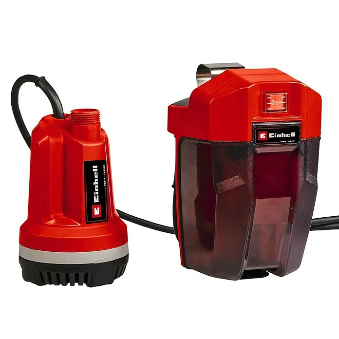 Einhell Power X-Change Aku pumpa za čistu vodu GE-PP 18 RB Li-Solo - 18 V, Bez akumulatora, Maksimalni protok: 3.000 l/h - Dijagonalni pogled