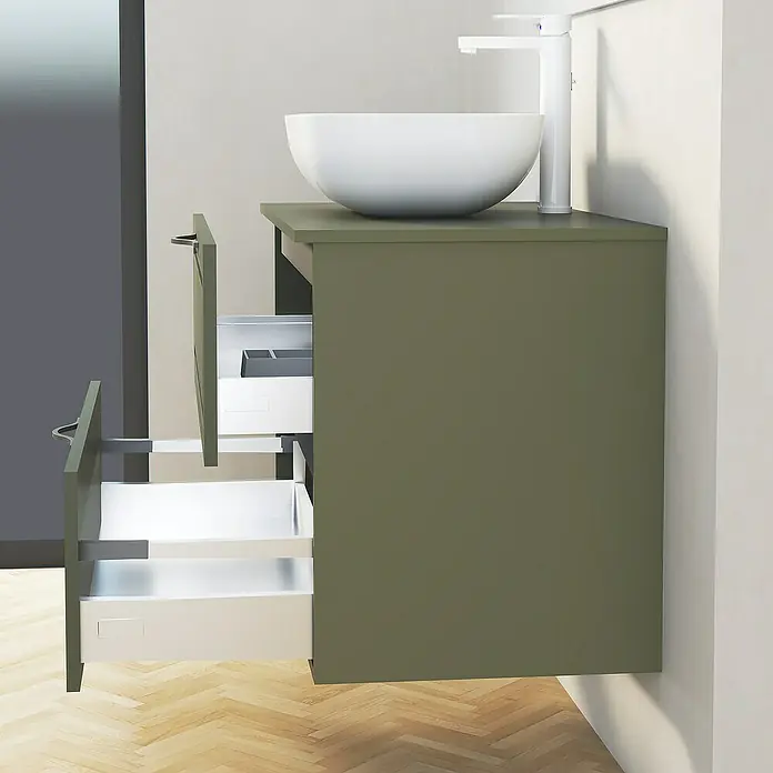 Mueble de lavabo Toja - L x An x Al: 44,9 x 80 x 54,5 cm, Musgo - Foto ambiente