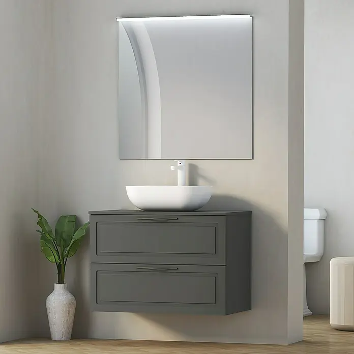 Encimera para lavabo Toja - 45,7 x 81 x 1,6 cm, Antracita - Foto ambiente