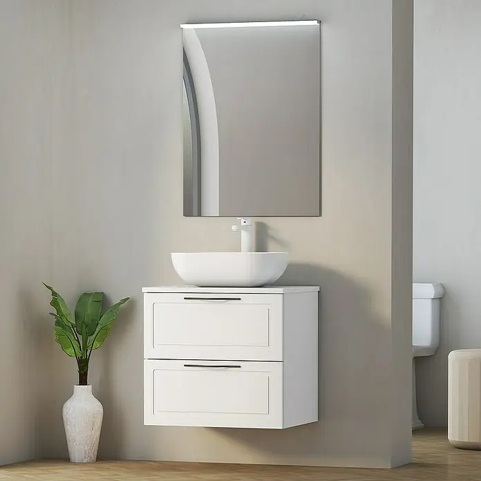 Encimera para lavabo Toja - 45,7 x 61 x 1,6 cm, Blanco - Foto ambiente
