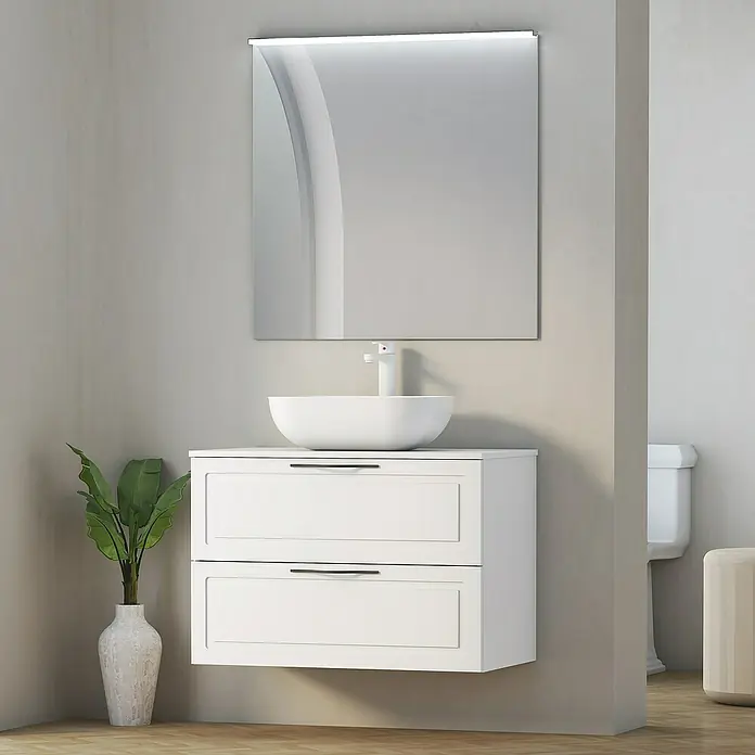 Encimera para lavabo Toja - 45,7 x 81 x 1,6 cm, Blanco - Foto ambiente