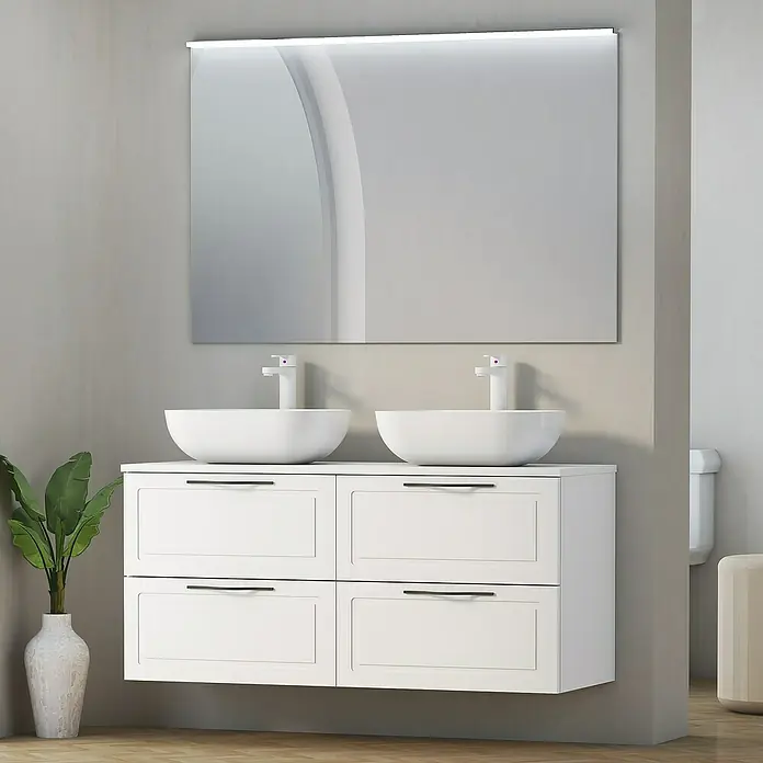 Encimera para lavabo Toja - 45,7 x 121 x 1,6 cm, Blanco - Foto ambiente