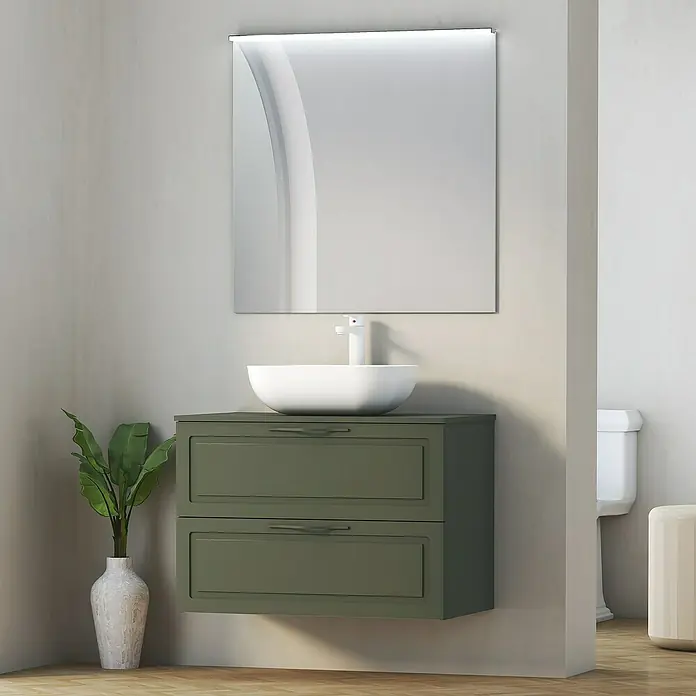 Encimera para lavabo Toja - 45,7 x 81 x 1,6 cm, Musgo - Foto ambiente