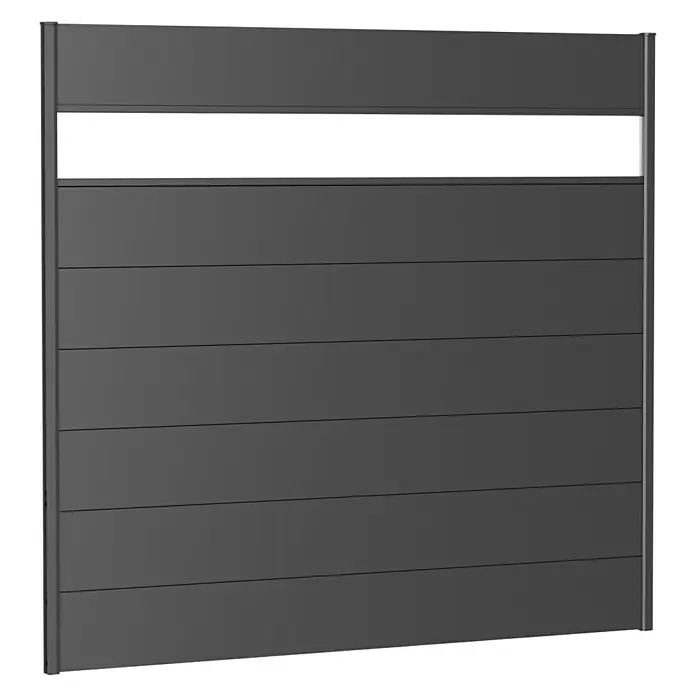 Biohort Sichtschutzelement - B x H: 200 x 180 cm, Dunkelgrau Metallic - Diagonale Ansicht