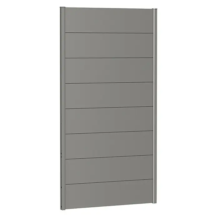 Biohort Sichtschutzelement - B x H: 100 x 180 cm, Stahl, Quarzgrau Metallic - Diagonale Ansicht