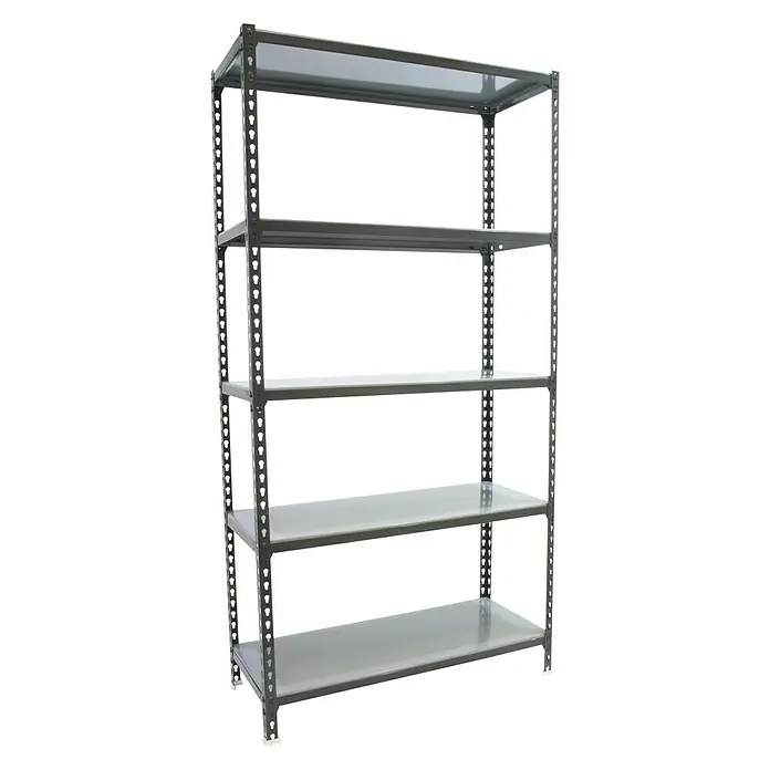 Simonrack Simonclick Metallregal Mega - L x B x H: 40 x 120 x 200 cm, Traglast: 180 kg/Boden, Anzahl Böden: 5 Stk., Stecken, Anthrazit - Diagonale Ansicht