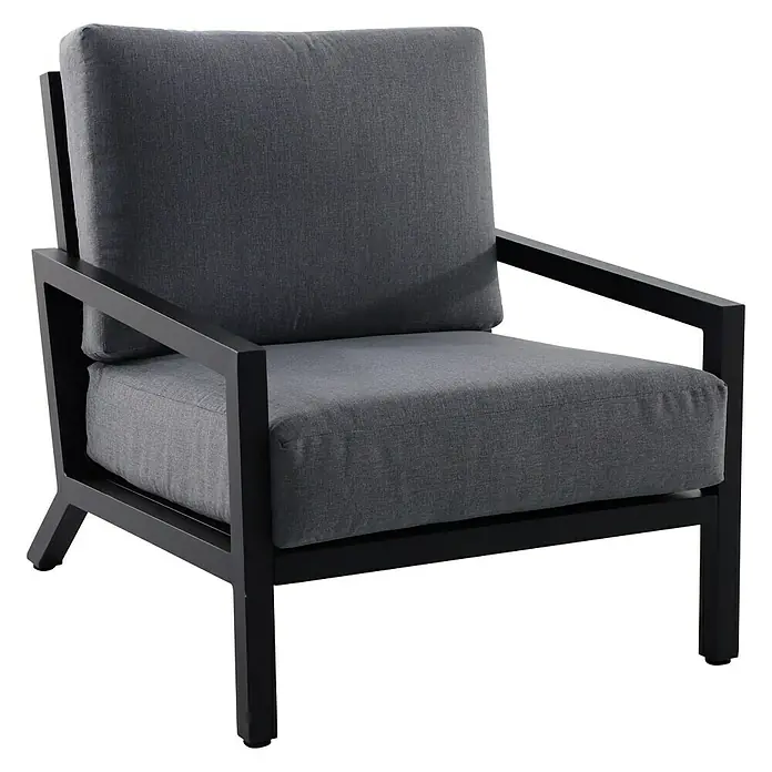 Set lounge namještaja Coco - 4-dij., Crna boja - Dijagonalni pogled