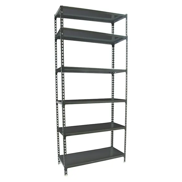Simonrack Simonclick Metallregal - L x B x H: 50 x 90 x 250 cm, Traglast: 180 kg/Boden, Anzahl Böden: 6 Stk., Stecken, Anthrazit - Diagonale Ansicht