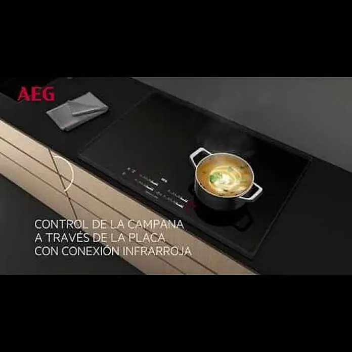 AEG Campana de pared DBB5660HM - Ancho: 59,8 cm, Potencia de aire máx.: 352 m³/h en funcionamiento normal, Acero inoxidable - Sistema Hob2Hood