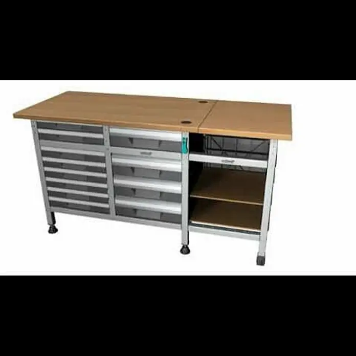 Wolfcraft Banco de trabajo 1610 - 4 - L x An x Al: 65 x 161 x 86 cm, Número de cajones: 8 ud. - Wolfcraft