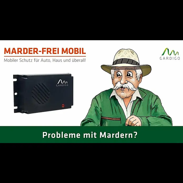 Gardigo Marderabwehrgerät Mobil - L x B x H: 135 x 75 x 30 mm, Funktionsweise: Ultraschall - Marder-Frei Mobil von Gardigo