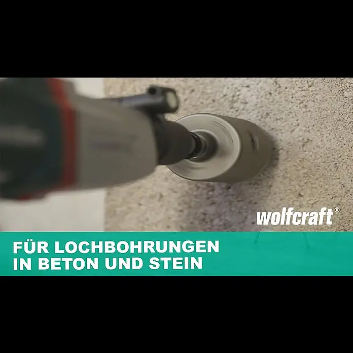 Wolfcraft Hohlbohrkrone - Arbeitsdurchmesser: 50 mm - Hohlbohrkrone: Für Lochbohrungen in Beton und Stein | wolfcraft