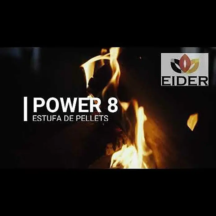 Estufa de pellets Power - 2,64 kW - 8,02 kW, Volumen de calefacción: 135 m³, Negro/Burdeos - Power 8 new