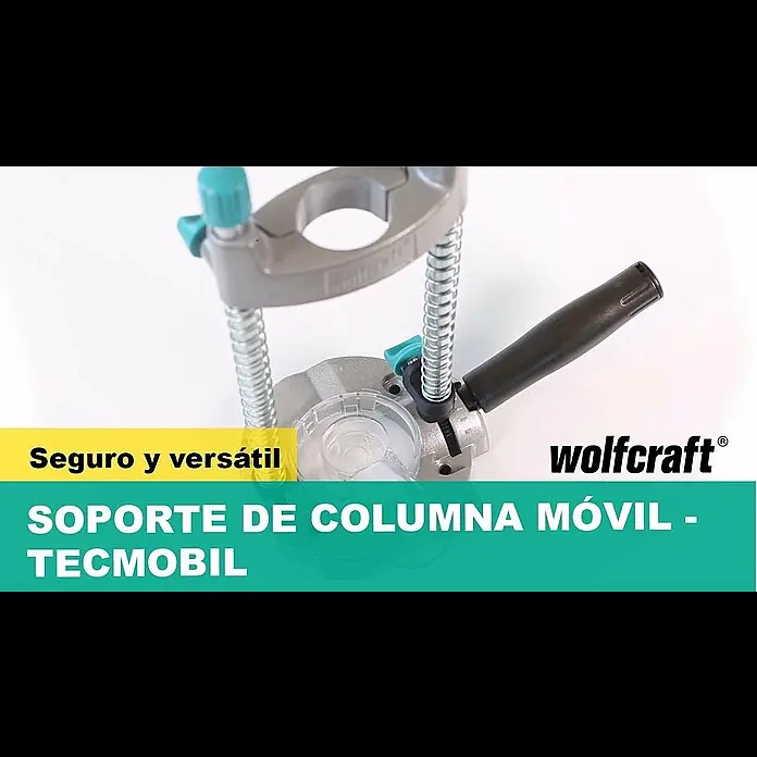 Wolfcraft Soporte de taladro Tec-Mobil - Alojamiento: 43 mm, Basculante hasta ± 45° - Tecmobil | Soporte de columna móvil | wolfcraft