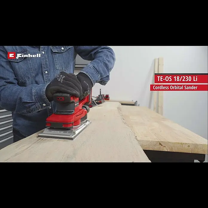 Einhell Power X-Change Bežična vibracijska brusilica TE-OS 18/230 Li-Solo - 18 V, Broj oscilacija pri nazivnom opterećenju: 14.000 okr/min - 24.000 okr/min, Brusna površina: 115 x 230 mm - Einhell